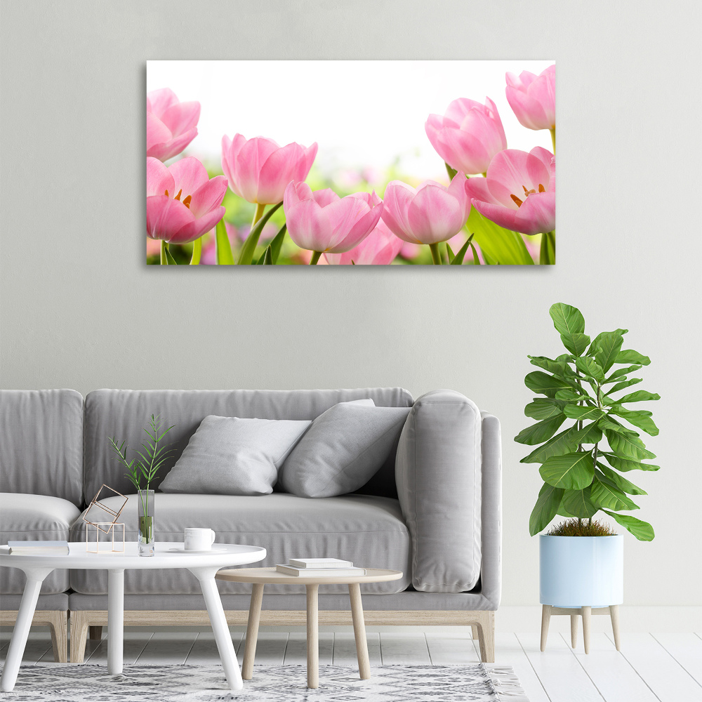 Tableau sur toile Tulipes roses