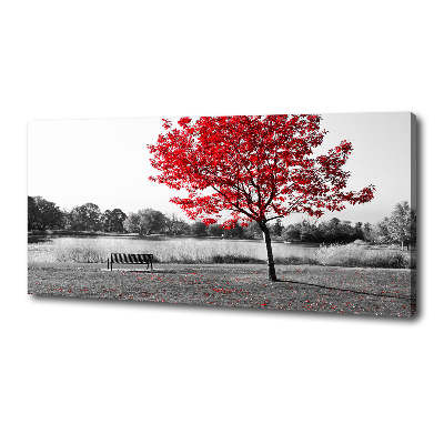 Tableau sur toile Arbre rouge