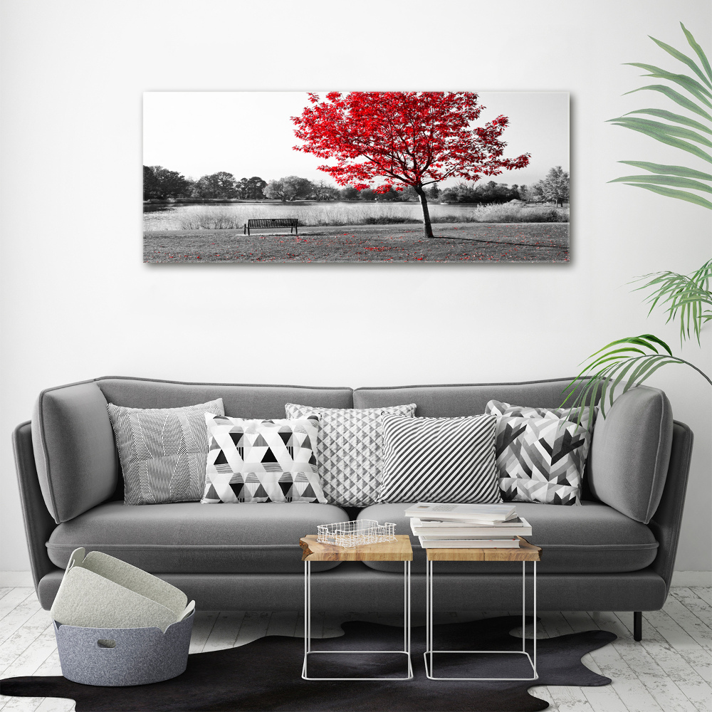 Tableau sur toile Arbre rouge