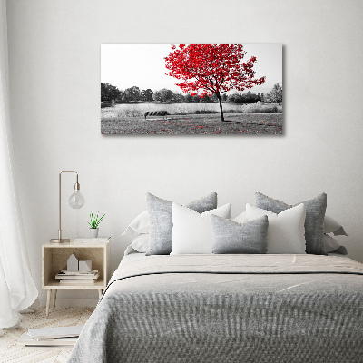 Tableau sur toile Arbre rouge