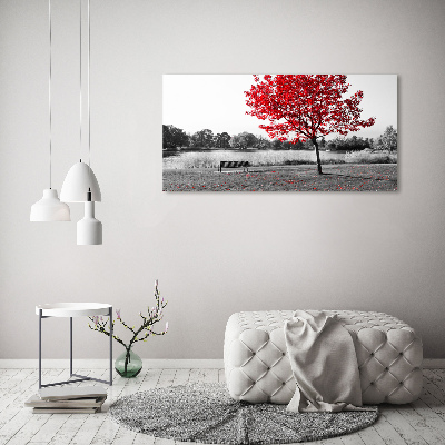 Tableau sur toile Arbre rouge