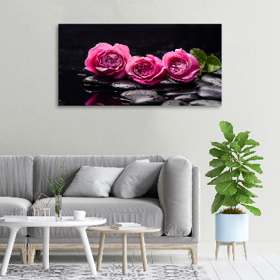 Tableau imprimé sur toile Roses roses