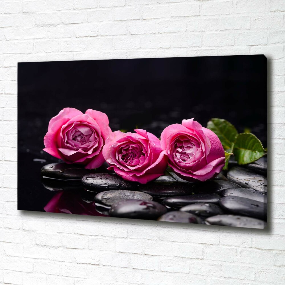 Tableau imprimé sur toile Roses roses