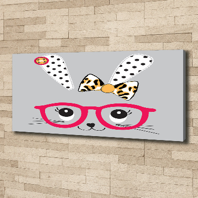 Tableau photo sur toile Lapin à lunettes