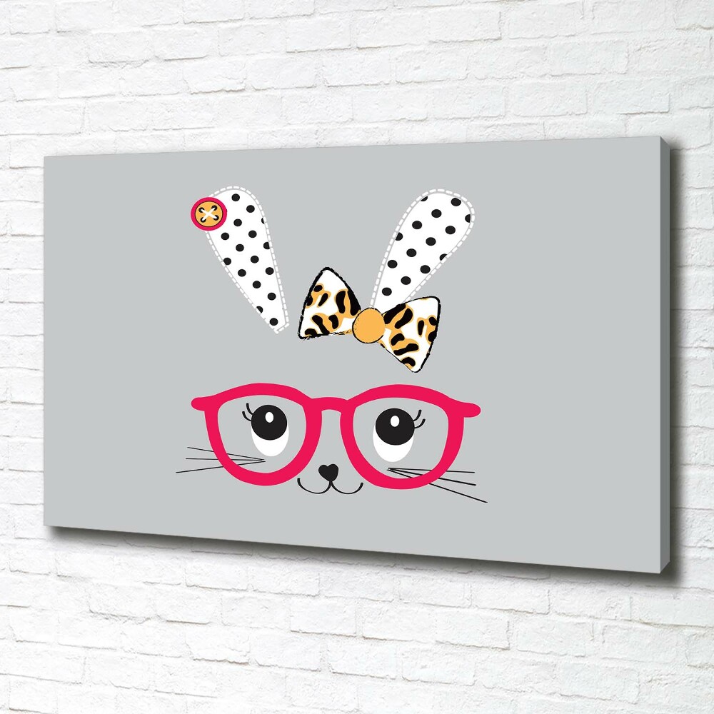 Tableau photo sur toile Lapin à lunettes