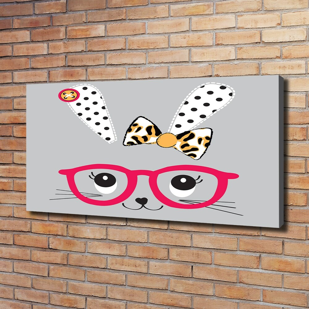 Tableau photo sur toile Lapin à lunettes