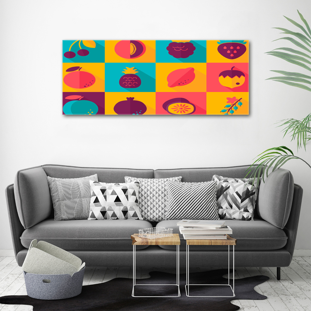 Tableau imprimé sur toile Icônes de fruits