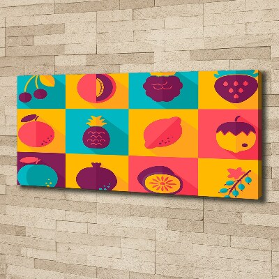 Tableau imprimé sur toile Icônes de fruits