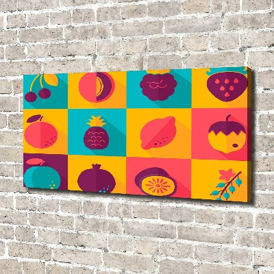 Tableau imprimé sur toile Icônes de fruits