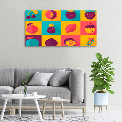 Tableau imprimé sur toile Icônes de fruits