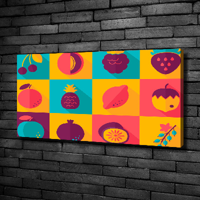 Tableau imprimé sur toile Icônes de fruits