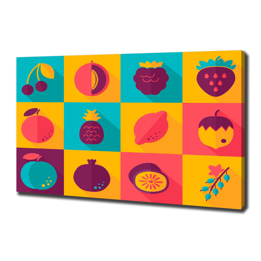 Tableau imprimé sur toile Icônes de fruits