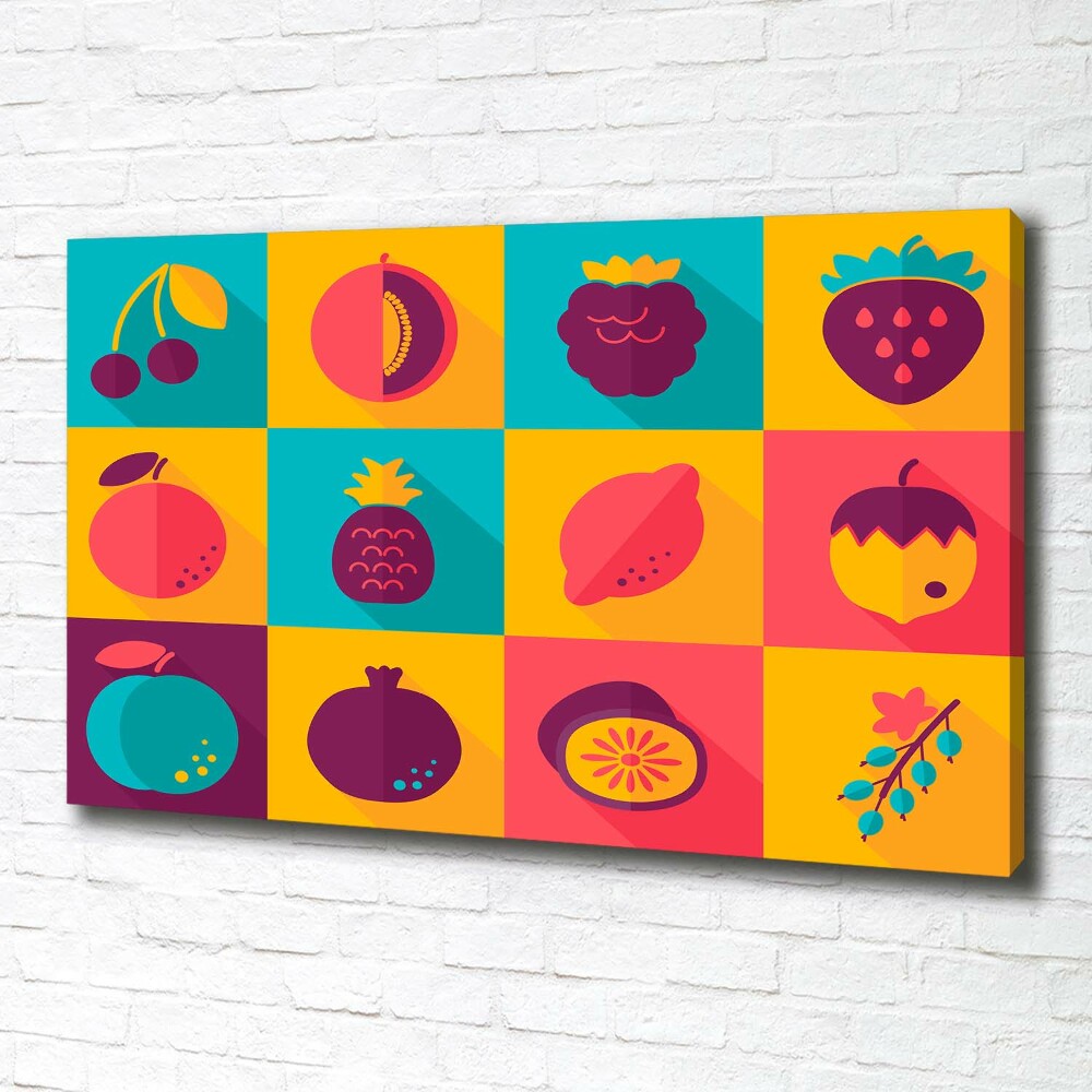 Tableau imprimé sur toile Icônes de fruits