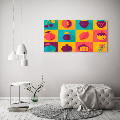 Tableau imprimé sur toile Icônes de fruits