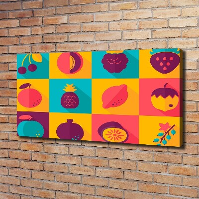 Tableau imprimé sur toile Icônes de fruits