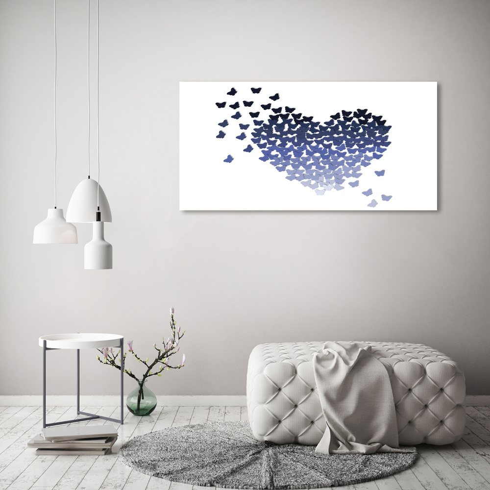 Tableau photo sur toile Coeur en papillons