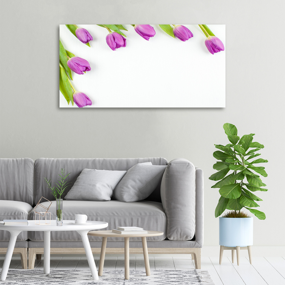 Tableau sur toile Tulipes pourpres