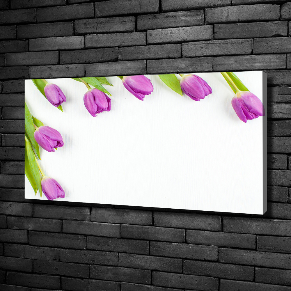 Tableau sur toile Tulipes pourpres