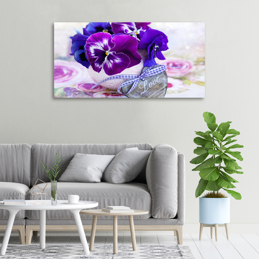 Tableau mural sur toile Pensées violettes