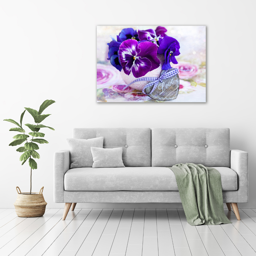 Tableau mural sur toile Pensées violettes