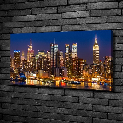 Tableau imprimé sur toile Manhattan la nuit