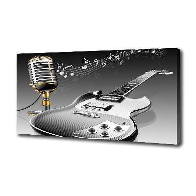 Tableau imprimé sur toile Guitare et microphone