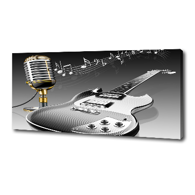 Tableau imprimé sur toile Guitare et microphone