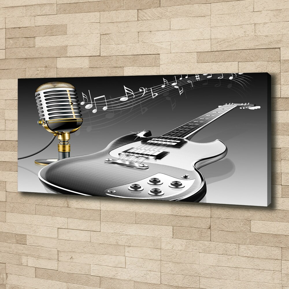 Tableau imprimé sur toile Guitare et microphone