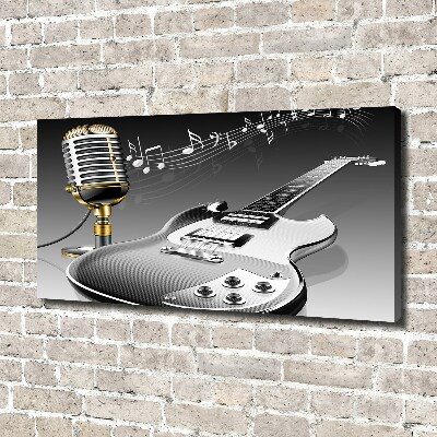 Tableau imprimé sur toile Guitare et microphone