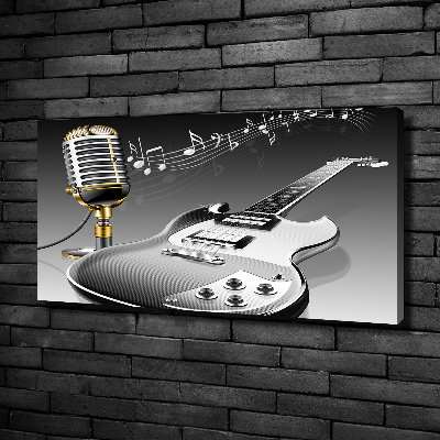 Tableau imprimé sur toile Guitare et microphone