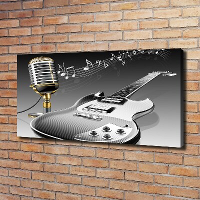 Tableau imprimé sur toile Guitare et microphone