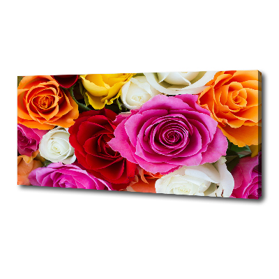 Tableau sur toile Roses colorées