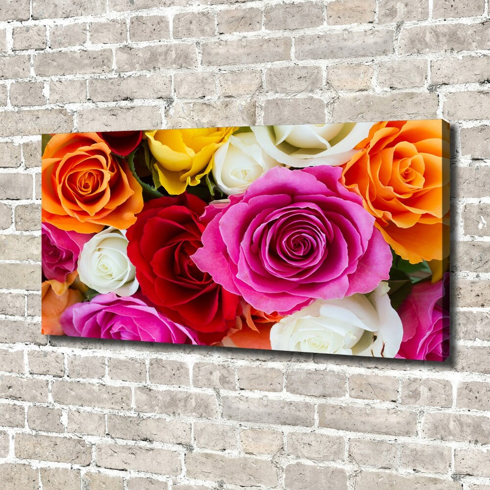 Tableau sur toile Roses colorées