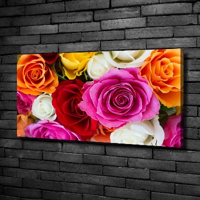 Tableau sur toile Roses colorées