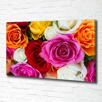 Tableau sur toile Roses colorées