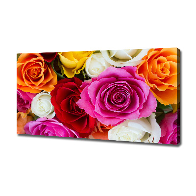 Tableau sur toile Roses colorées