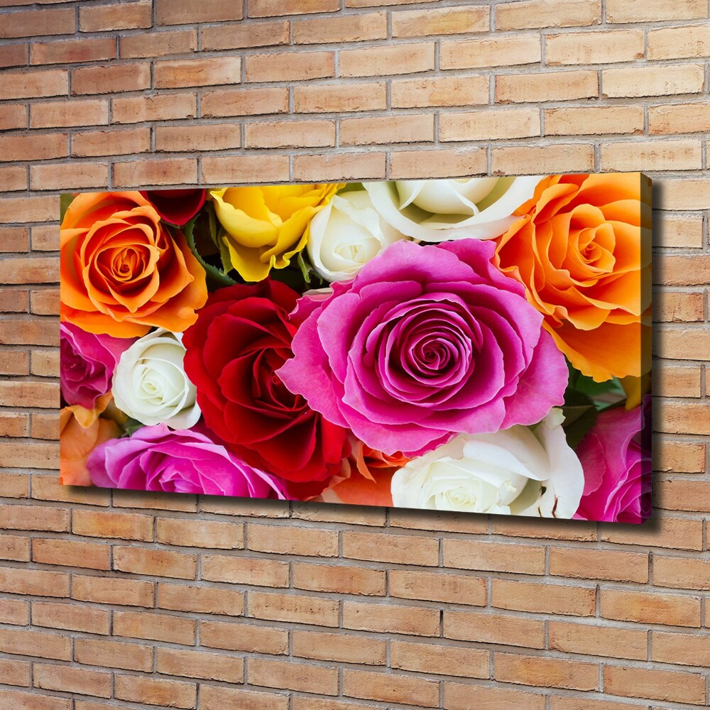 Tableau sur toile Roses colorées