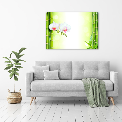 Tableau mural sur toile Orchidée et bambou