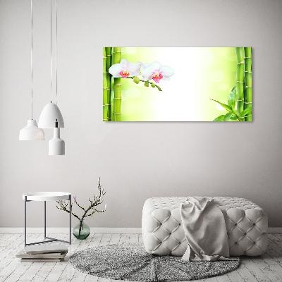 Tableau mural sur toile Orchidée et bambou