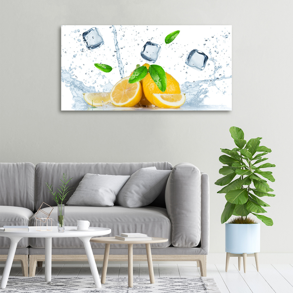 Tableau mural sur toile Citrons avec glace