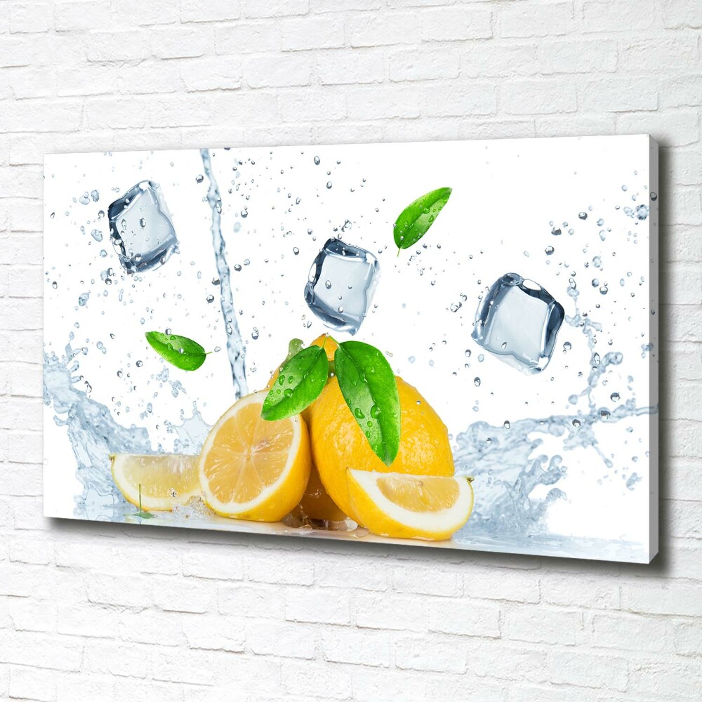 Tableau mural sur toile Citrons avec glace