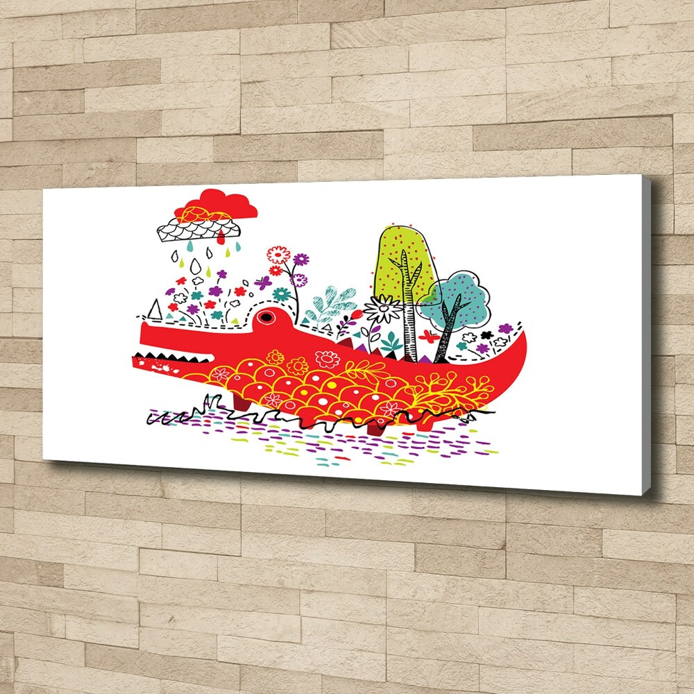 Tableau photo sur toile Crocodile coloré