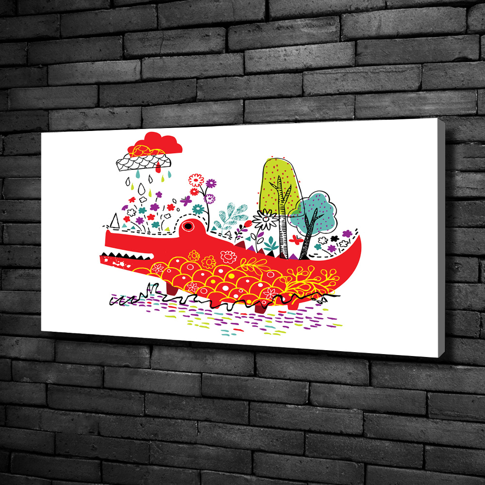 Tableau photo sur toile Crocodile coloré