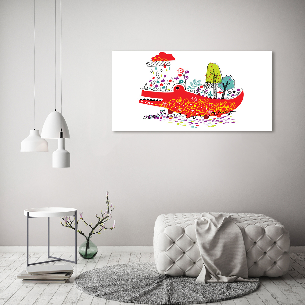 Tableau photo sur toile Crocodile coloré