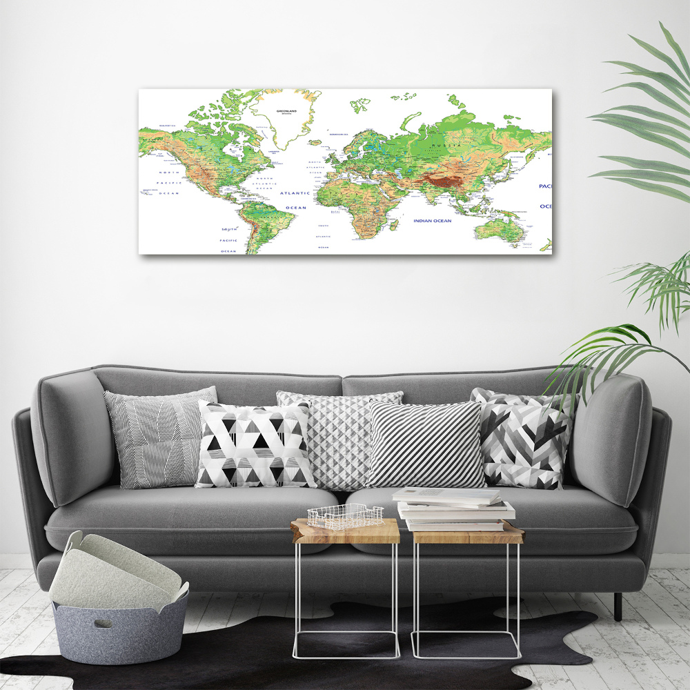 Tableau sur toile Carte du monde