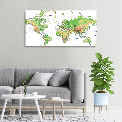 Tableau sur toile Carte du monde