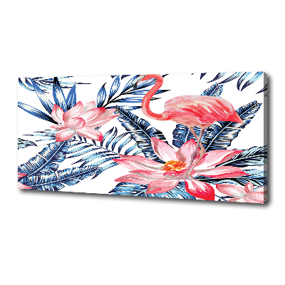 Tableau mural sur toile Flamants et plantes