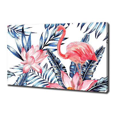 Tableau mural sur toile Flamants et plantes