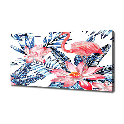 Tableau mural sur toile Flamants et plantes