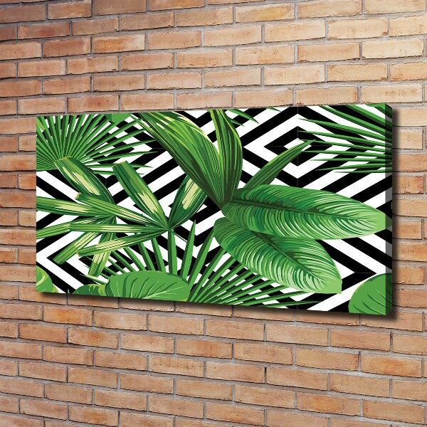 Tableau toile imprimée Feuilles tropicales illusion